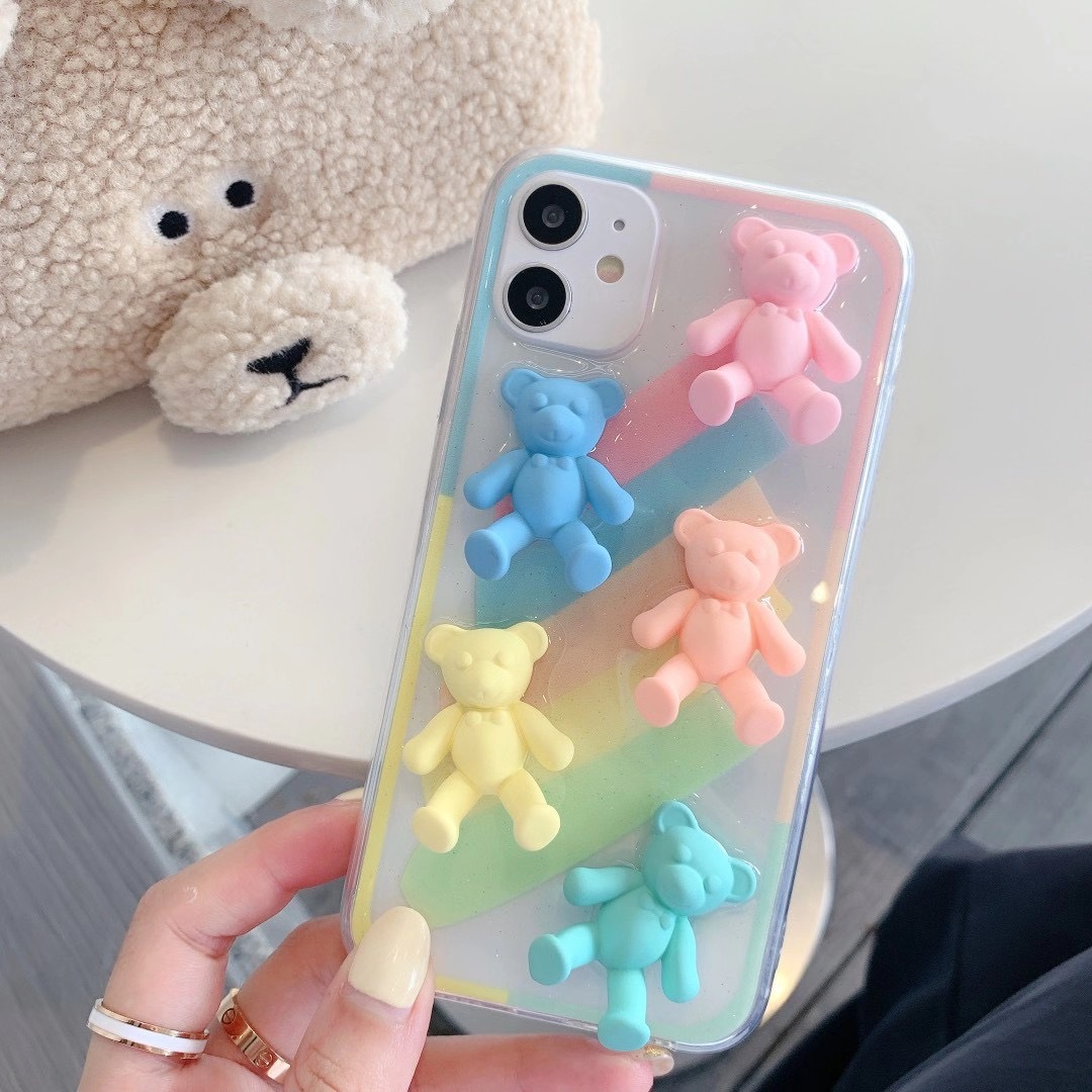 Title 5, Funda para teléfono con diseño de oso en colore...