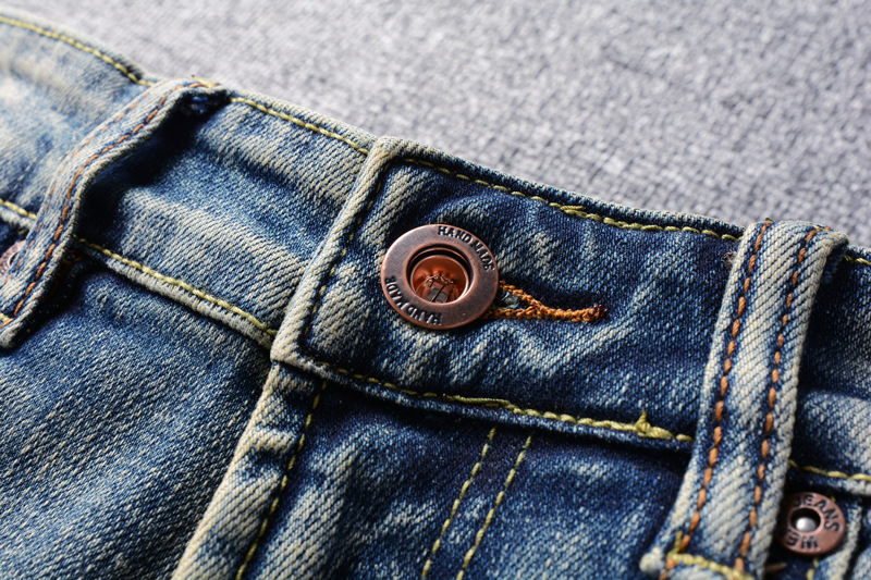 Title 6, Retro Fashion Mens Jeans with Old Washed Finis...