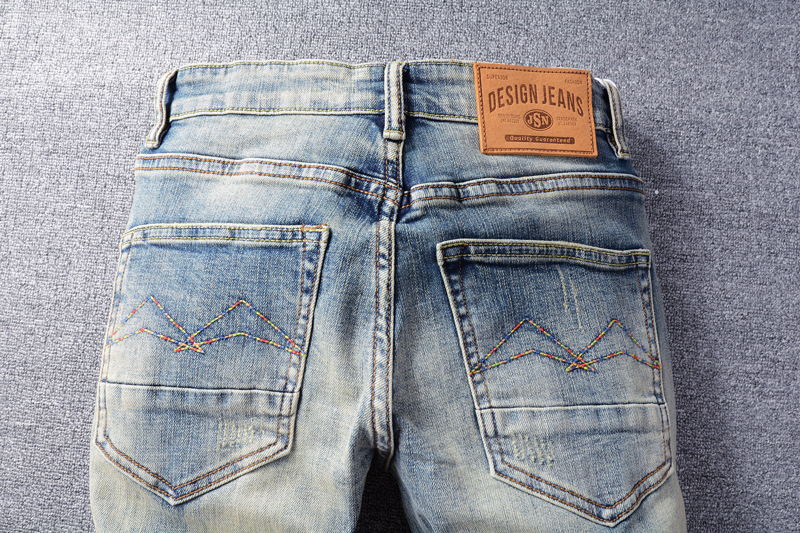 Title 8, Retro Fashion Mens Jeans with Old Washed Finis...