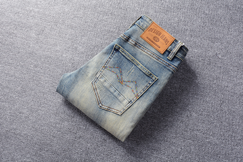 Title 14, Retro Fashion Mens Jeans with Old Washed Finis...