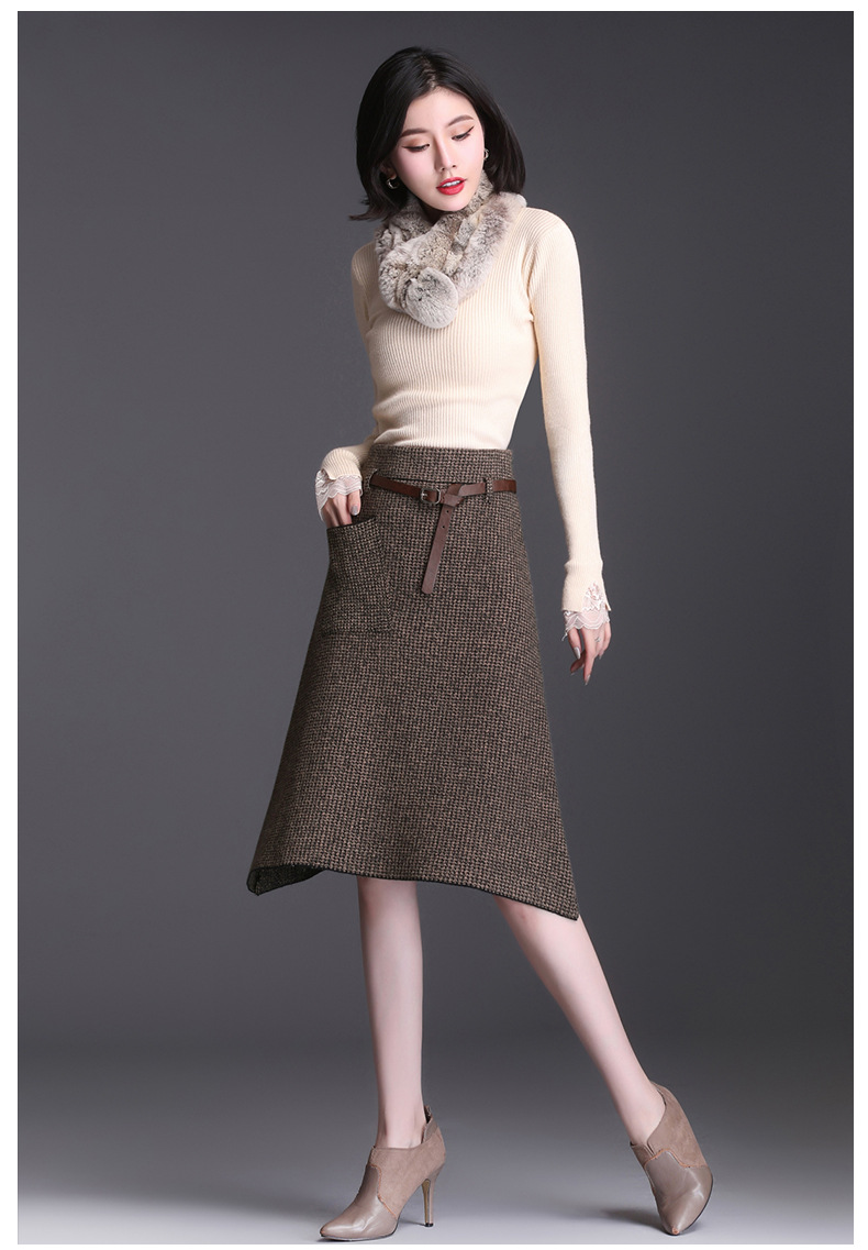 Title 2, Retro irregular A-line skirt with hip bag desig...