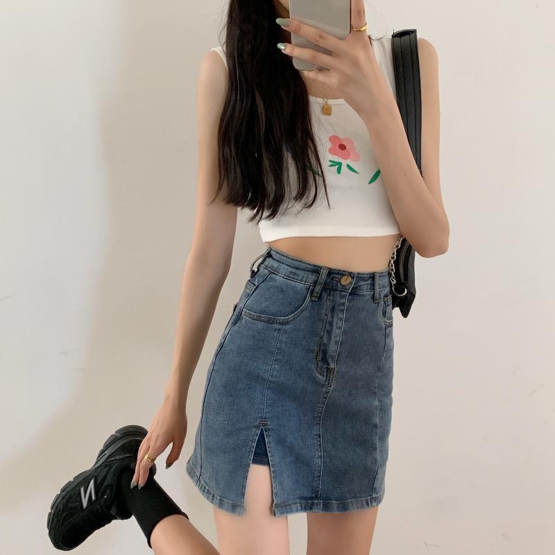 Title 6, Womens split denim skirt, a stylish and versat...