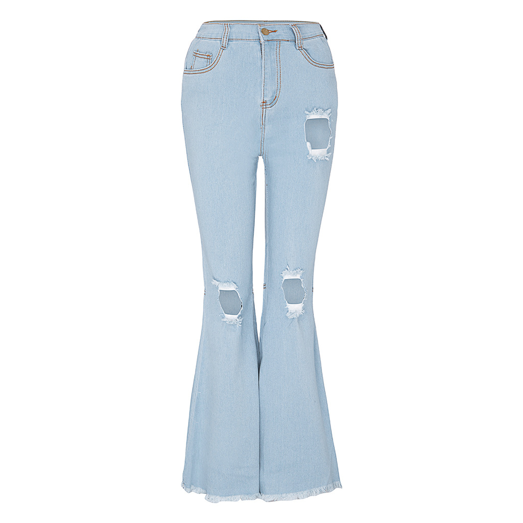 Title 3, Vintage shredded solid color flared jeans. Styl...