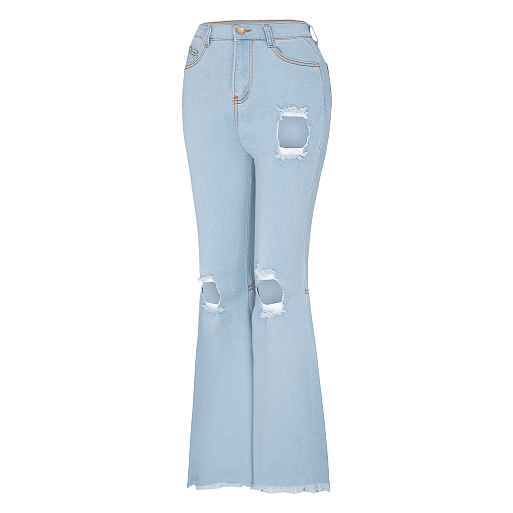 Title 4, Vintage flared jeans met gescheurde details in ...