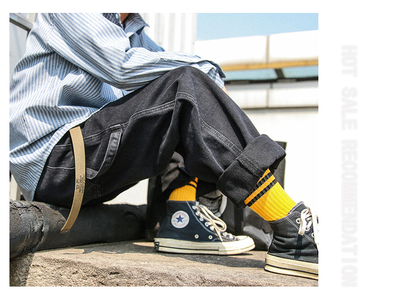 Title 6, Jeans Wide Leg Pretas Hip Hop Skateboard Daddy,...