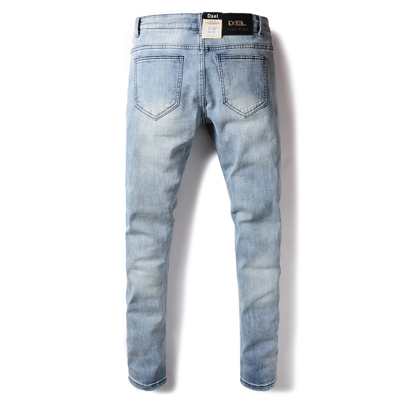 Title 2, Mens jeans lightly washed with holes. Comforta...