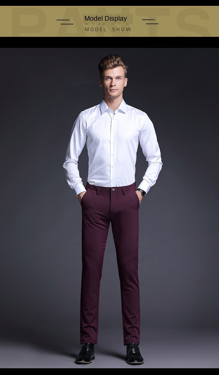 Title 2, Mens Fashion And Comfort Burgundy Slim Pants