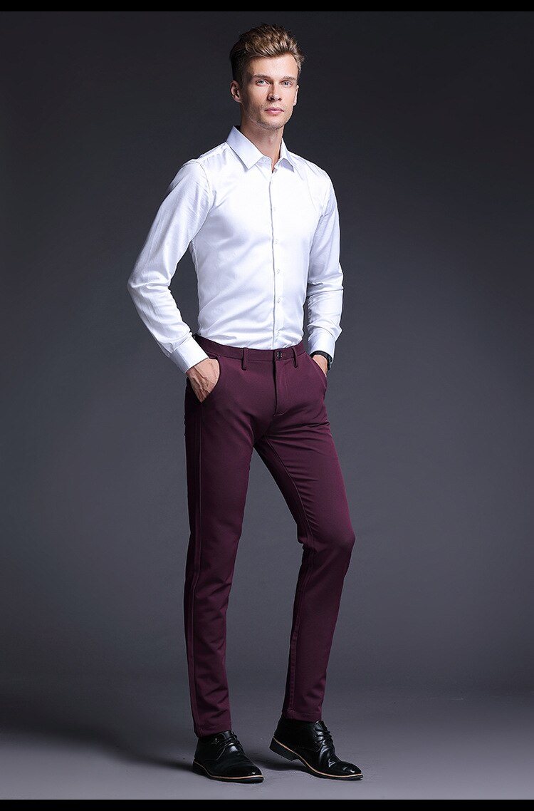 Title 3, Mens Fashion And Comfort Burgundy Slim Pants