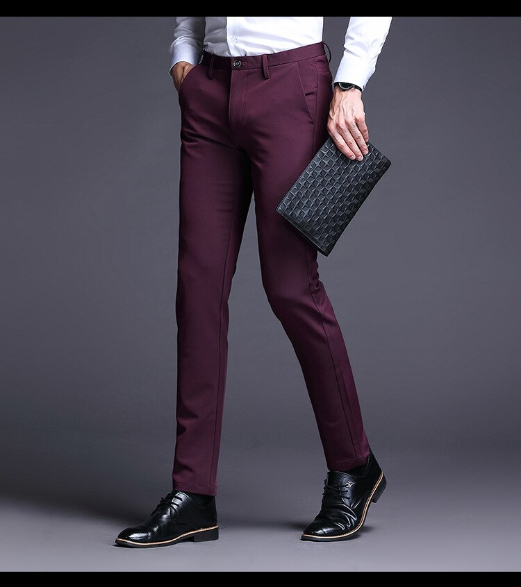 Title 4, Mens Fashion And Comfort Burgundy Slim Pants