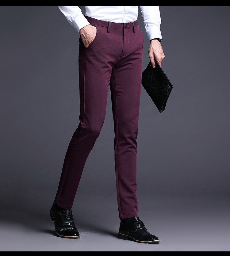 Title 5, Mens Fashion And Comfort Burgundy Slim Pants