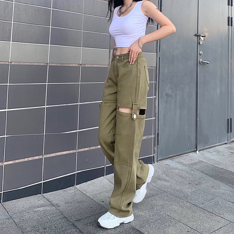 Title 18, Korean loose and versatile straight-leg pants f...