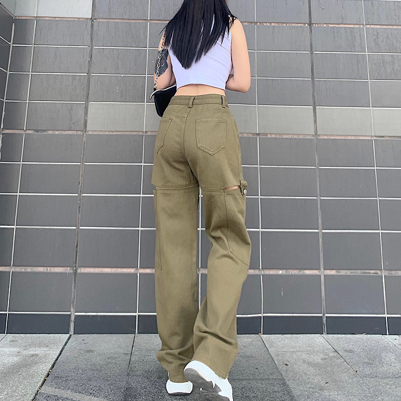 Title 19, Korean loose and versatile straight-leg pants f...