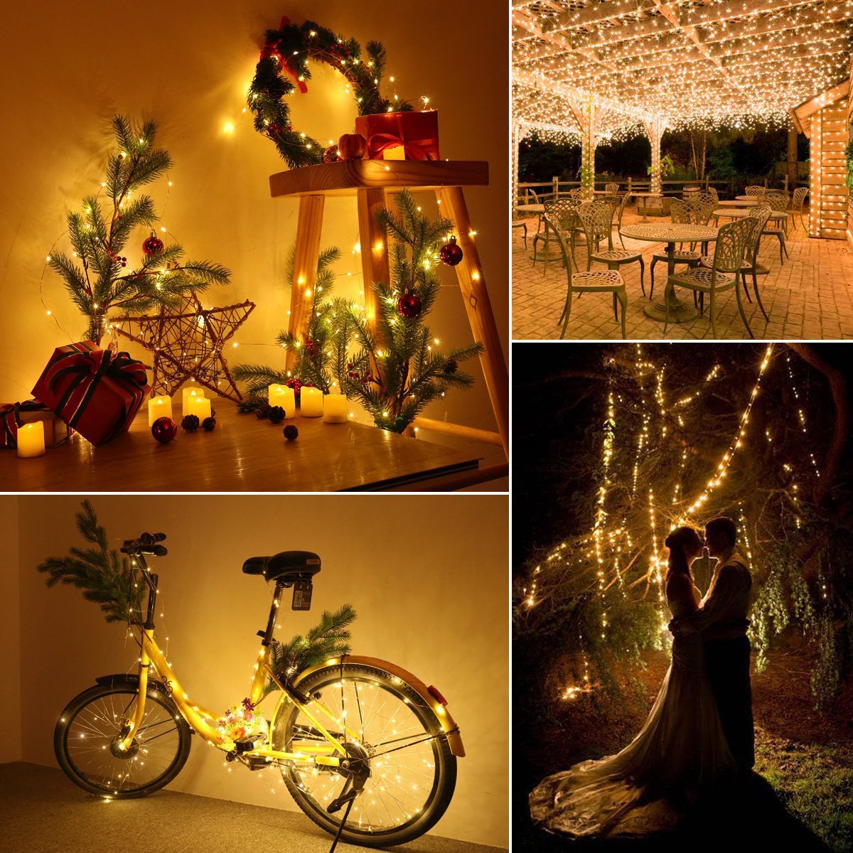 Title 8, Holiday Wedding Party Garland Solar Garden Wate...