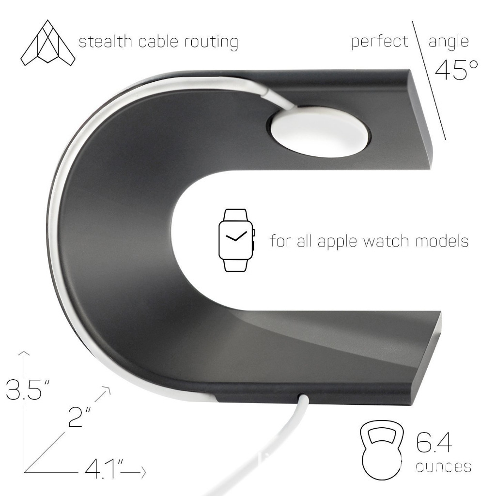 Title 1, Soporte en U de aluminio para Apple Watch. Suje...