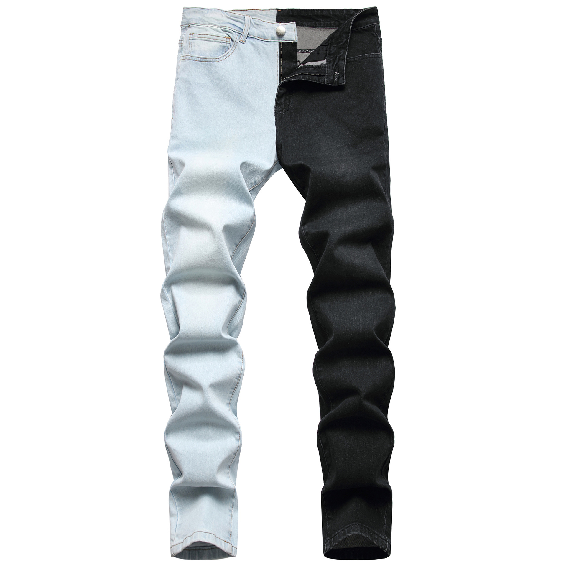 Title 2, Mens Two-color Trend Stretch Jeans with Fashio...