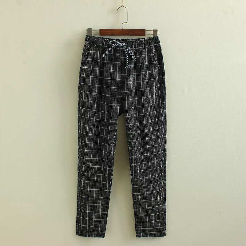 Title 13, Nine points harem plaid casual pants