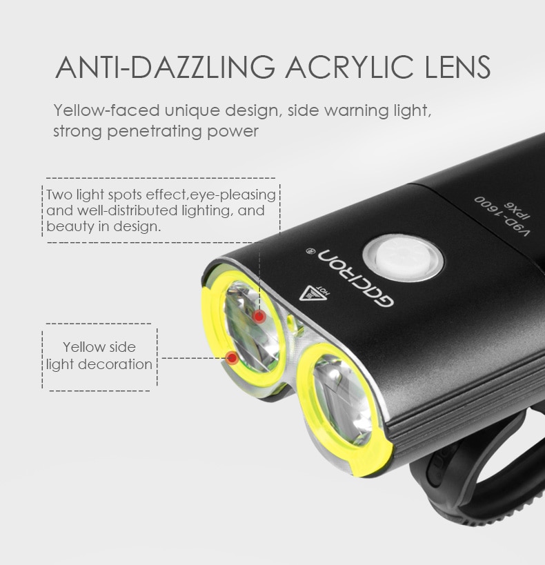 Title 6, Waterproof Bicycle Bike Headlight 1600 Lumens P...