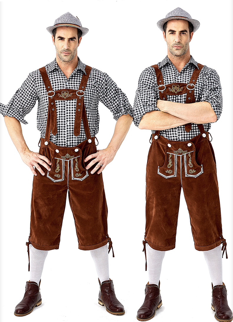 Title 26, Mens beer festival clothes Plaid Shirt Suspenders