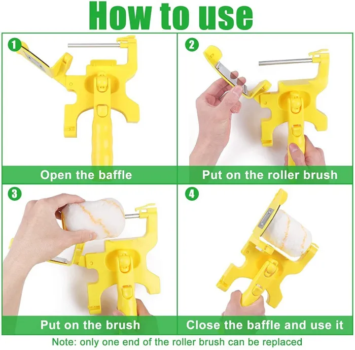 Paint Roller Edger with Long or Short Handle, Clean-Cut Wall and Ceiling Corner Painting Tool - detail photo 3