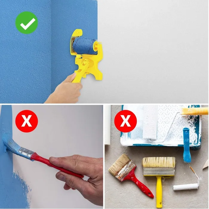 Paint Roller Edger with Long or Short Handle, Clean-Cut Wall and Ceiling Corner Painting Tool - detail photo 5