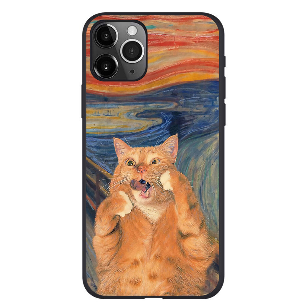 Title 8, Capa de celular com pintura a óleo de gato lara...