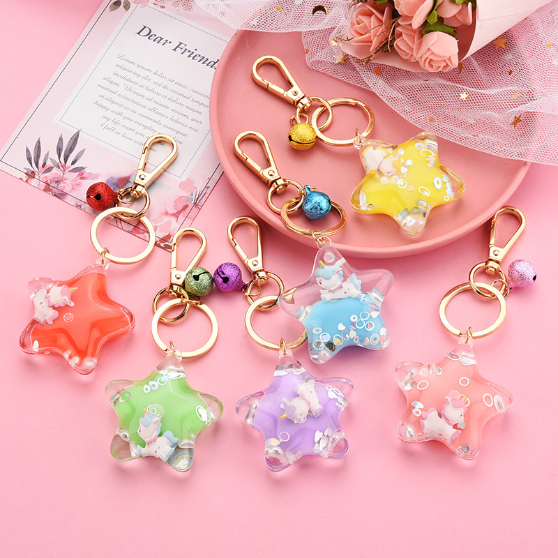 Title 1, New Trendy Acrylic Five-pointed Star Keychain B...