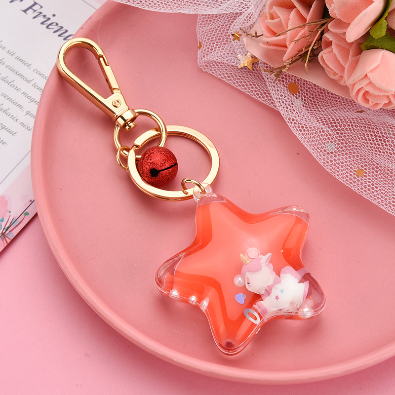 Title 4, New Trendy Acrylic Five-pointed Star Keychain B...