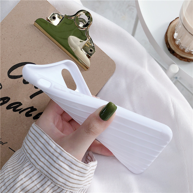 Title 2, Solid color TPU suitcase phone case Protect you...