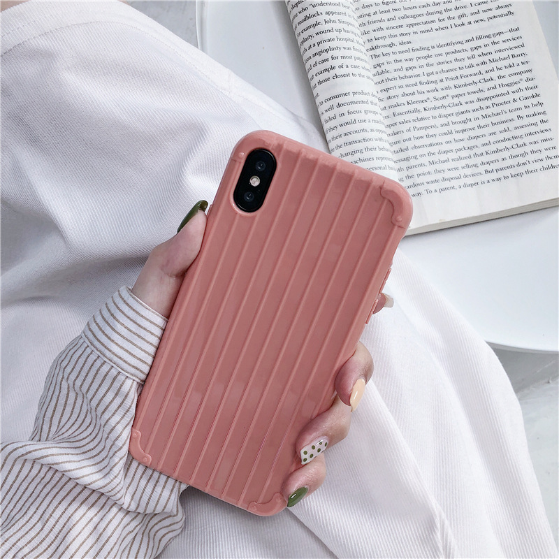 Title 5, Solid color TPU suitcase phone case Protect you...