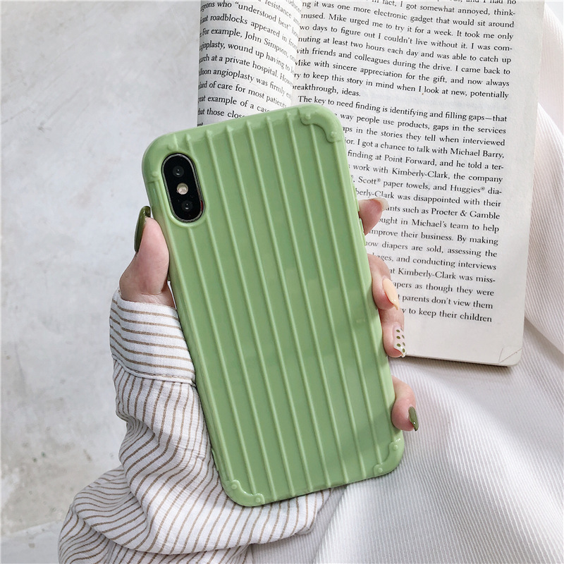 Title 6, Solid color TPU suitcase phone case Protect you...