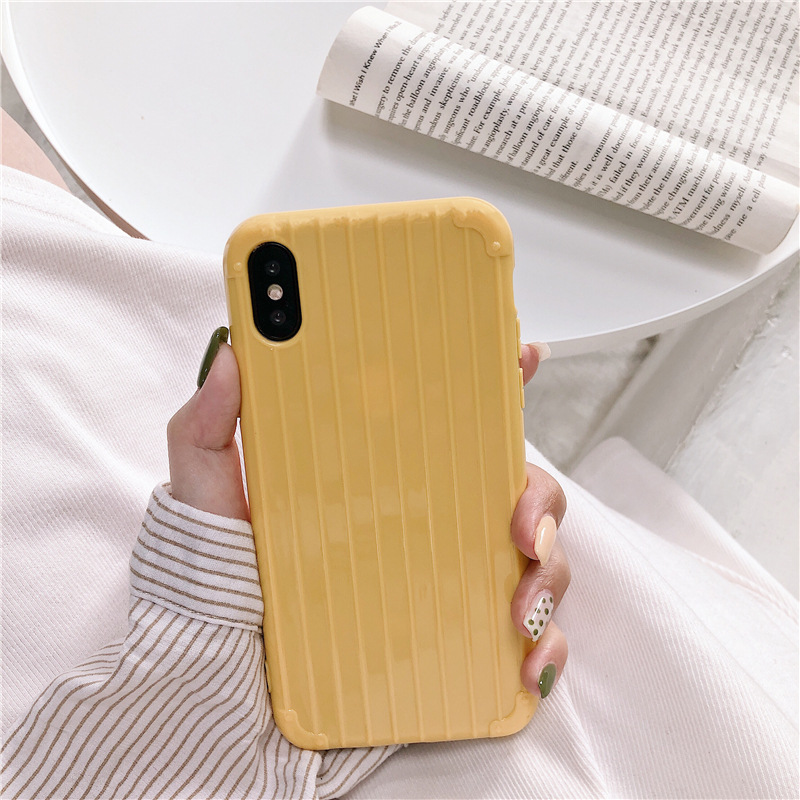 Title 7, Solid color TPU suitcase phone case Protect you...