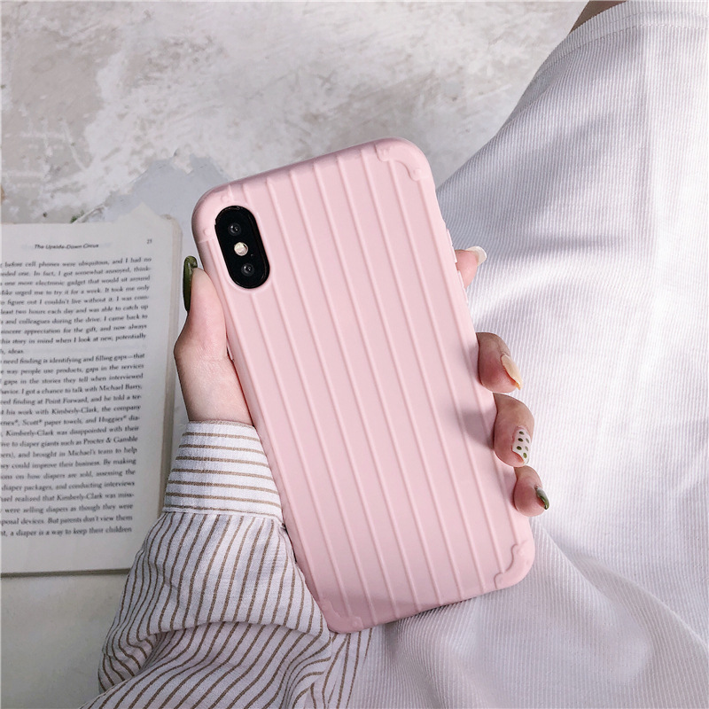 Title 9, Solid color TPU suitcase phone case Protect you...