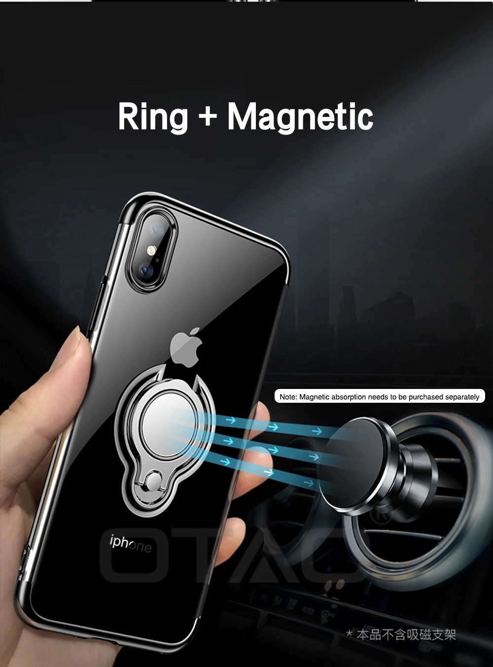 Title 4, Telefoonhoesje met magnetische ring en houder. ...