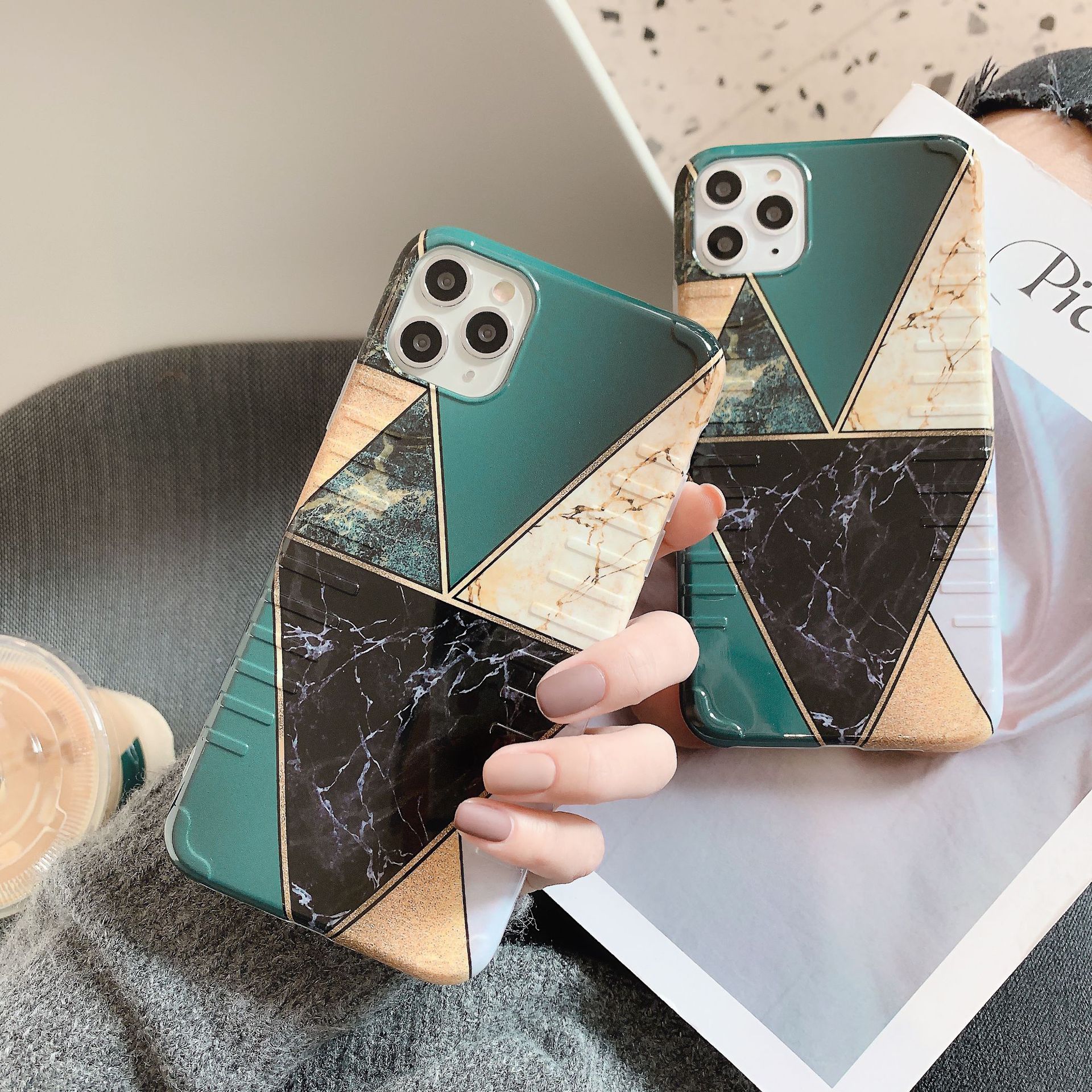 Title 2, Geometric color matching phone case. Protect yo...