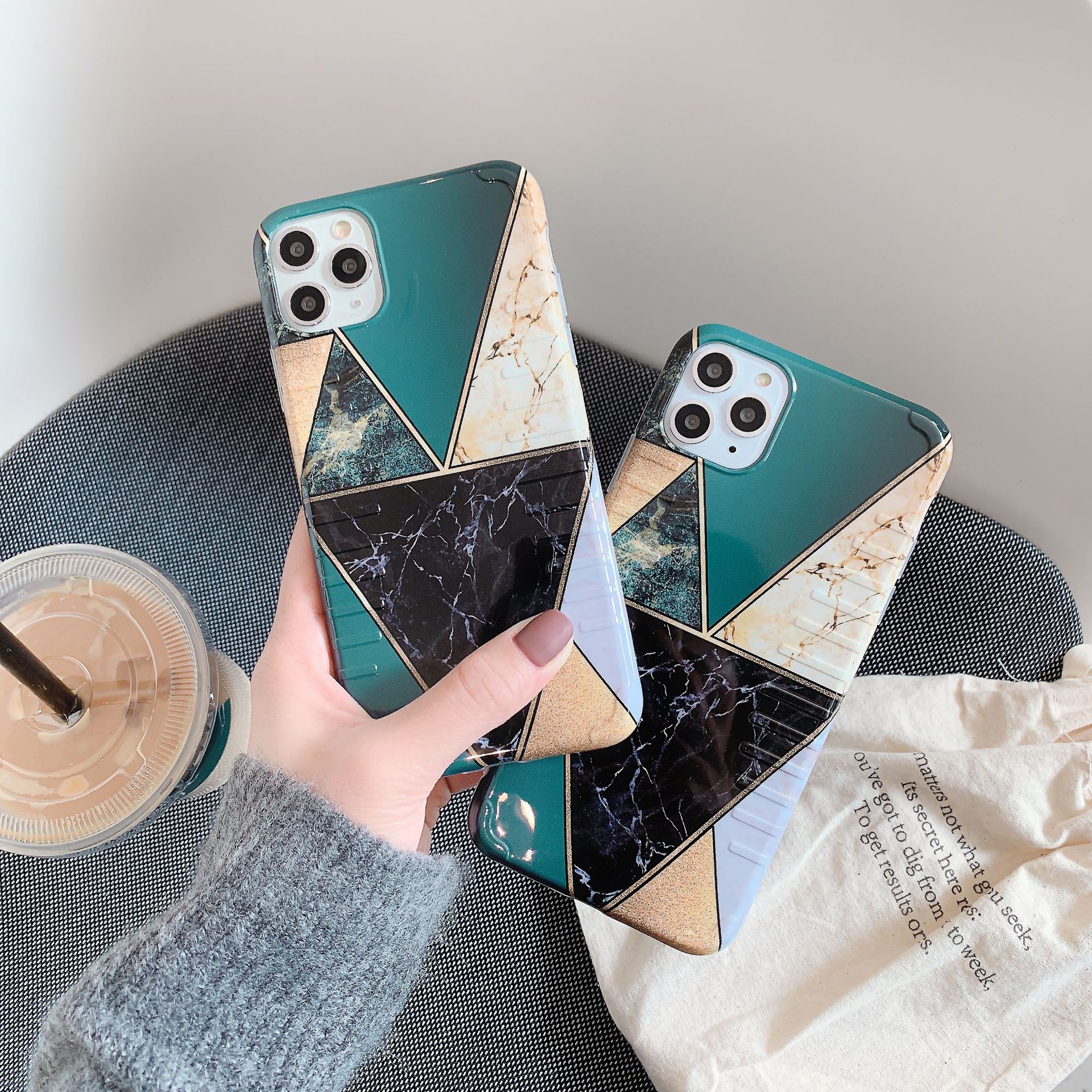 Title 3, Geometric color matching phone case. Protect yo...