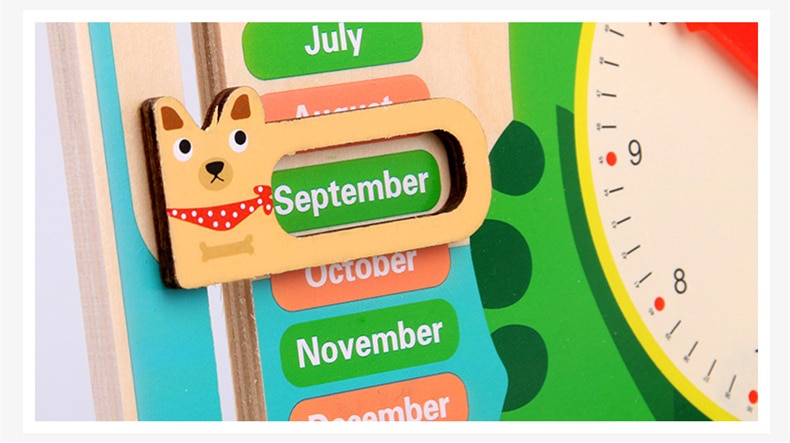 Montessori Wooden Weather and Season Calendar Clock BleuRibbon Baby