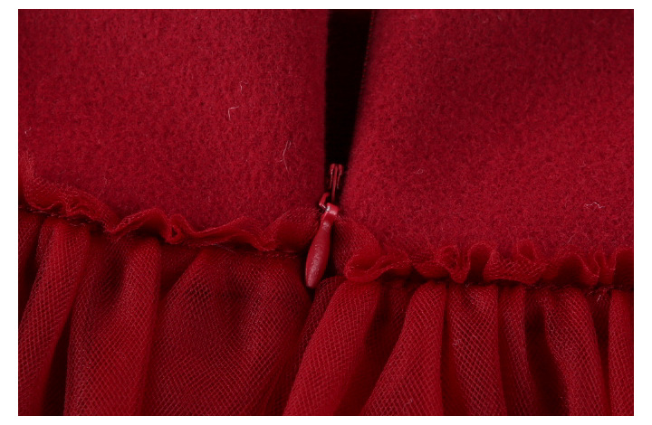 Title 7, Rotes Baby-Herbstkleid für Mädchen, warmer Woll...