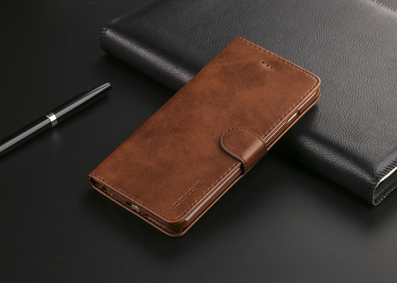 Title 3, Retro flip wallet telefoonholster van kalfsleer...