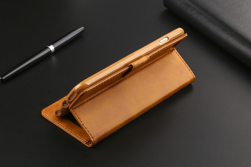 Title 15, Retro flip wallet telefoonholster van kalfsleer...