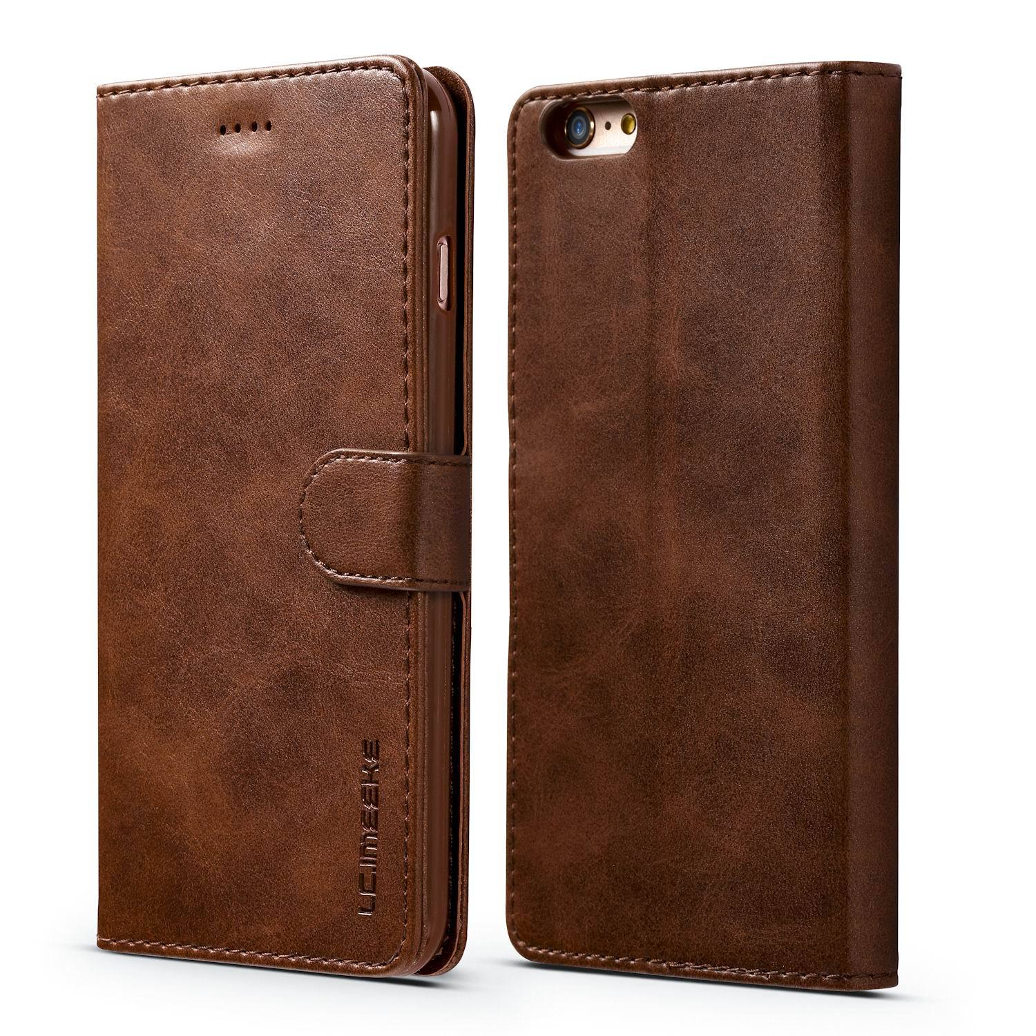 Title 23, Retro flip wallet telefoonholster van kalfsleer...