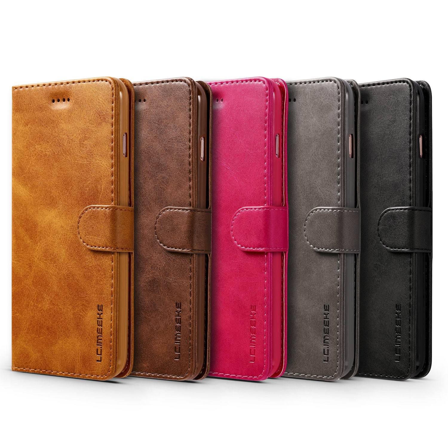 Title 27, Retro flip wallet telefoonholster van kalfsleer...