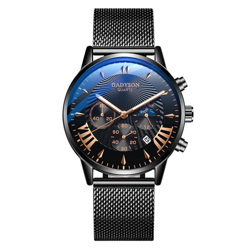 Title 4, Mens Alloy Mesh Strap Watch with Fake Three-Ey...