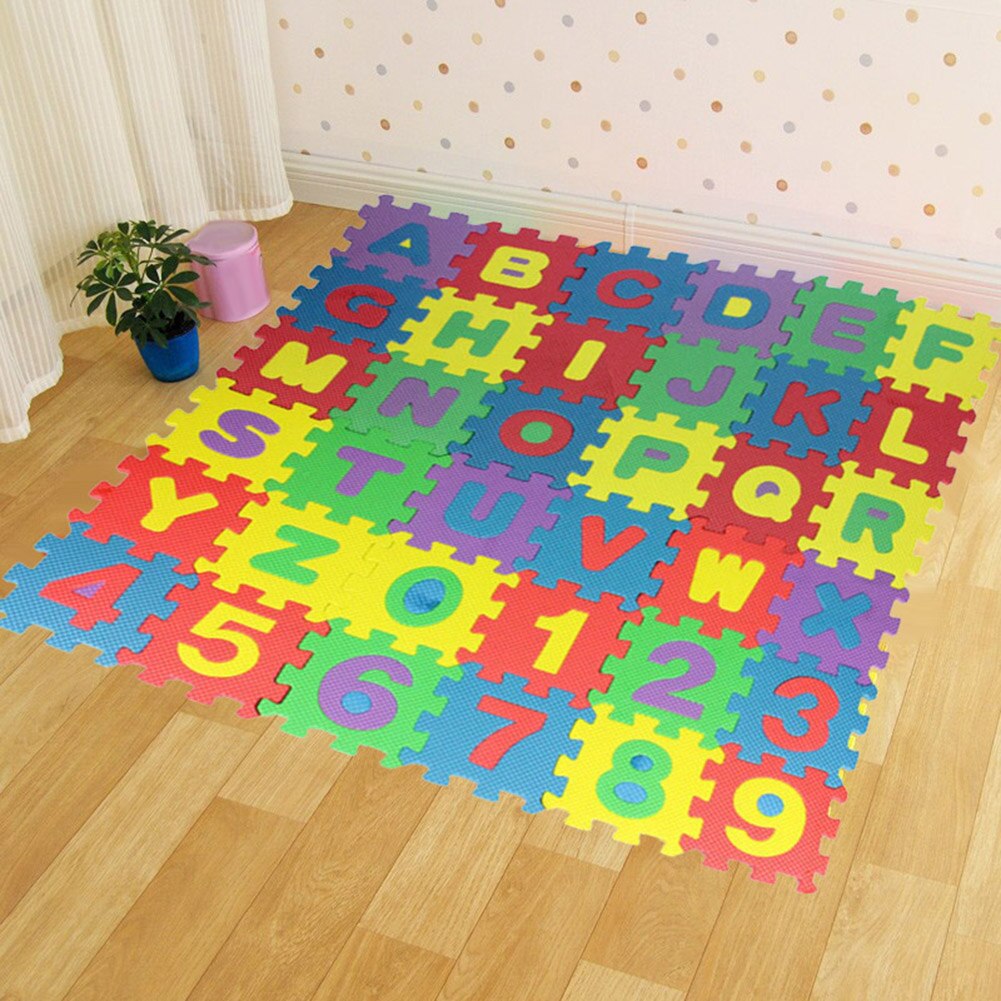 Digital Puzzle Toys Educational and Colorful Foam Tiles for Kids BleuRibbon Baby