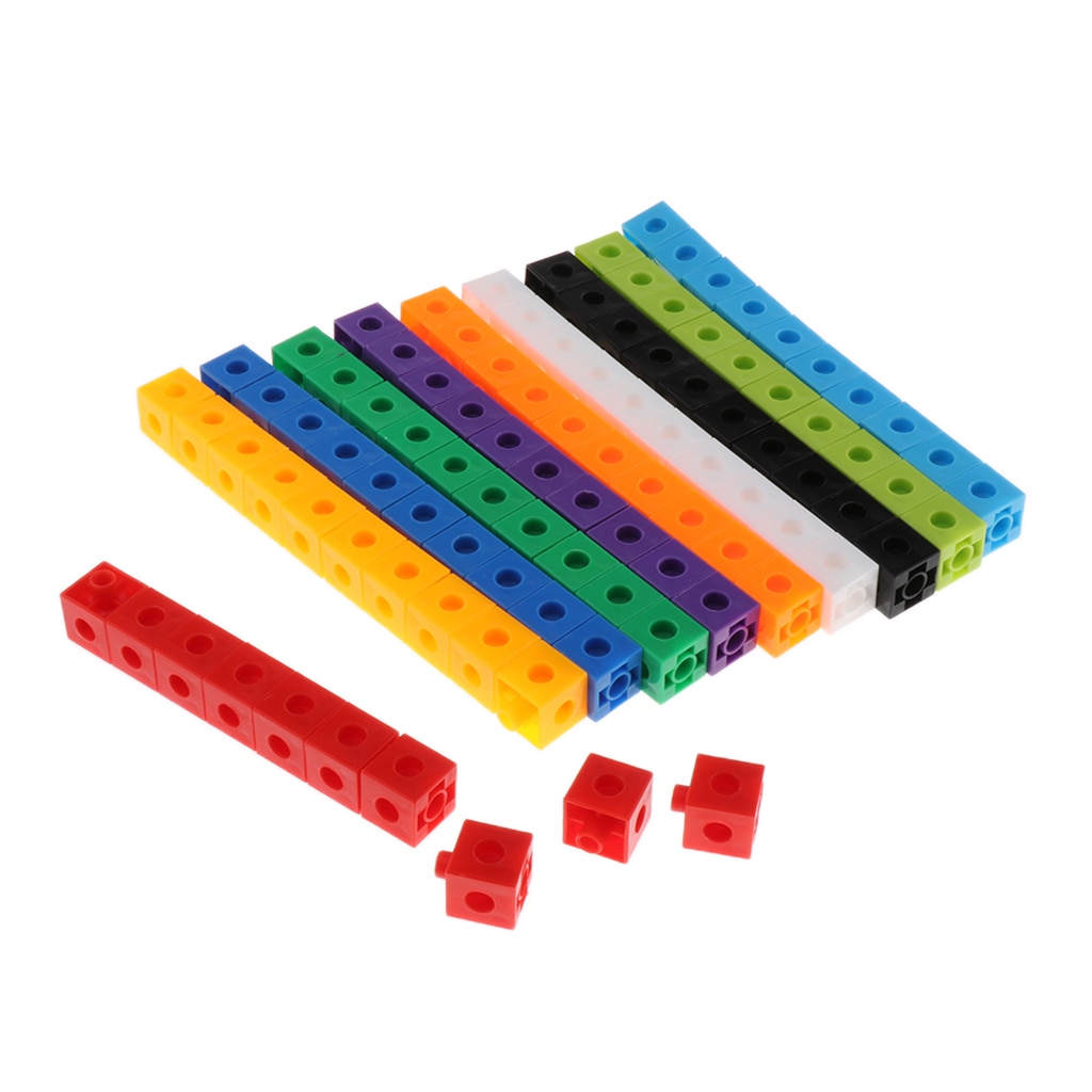100Pcs 10 colors Multilink Linking Counting Cubes Snap Blocks Teaching Math Manipulative Kids Early Education Toy