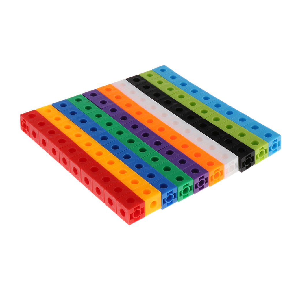 100Pcs 10 colors Multilink Linking Counting Cubes Snap Blocks Teaching Math Manipulative Kids Early Education Toy