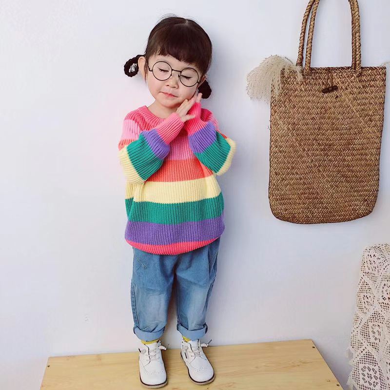 Title 2, Maglione arcobaleno per bambini in maglia, morb...