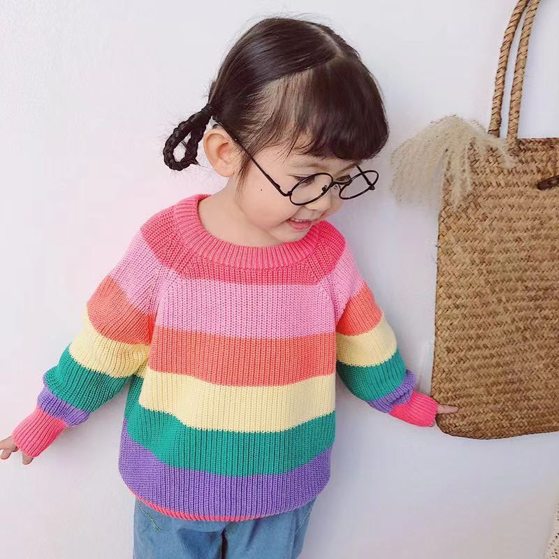 Title 3, Maglione arcobaleno per bambini in maglia, morb...