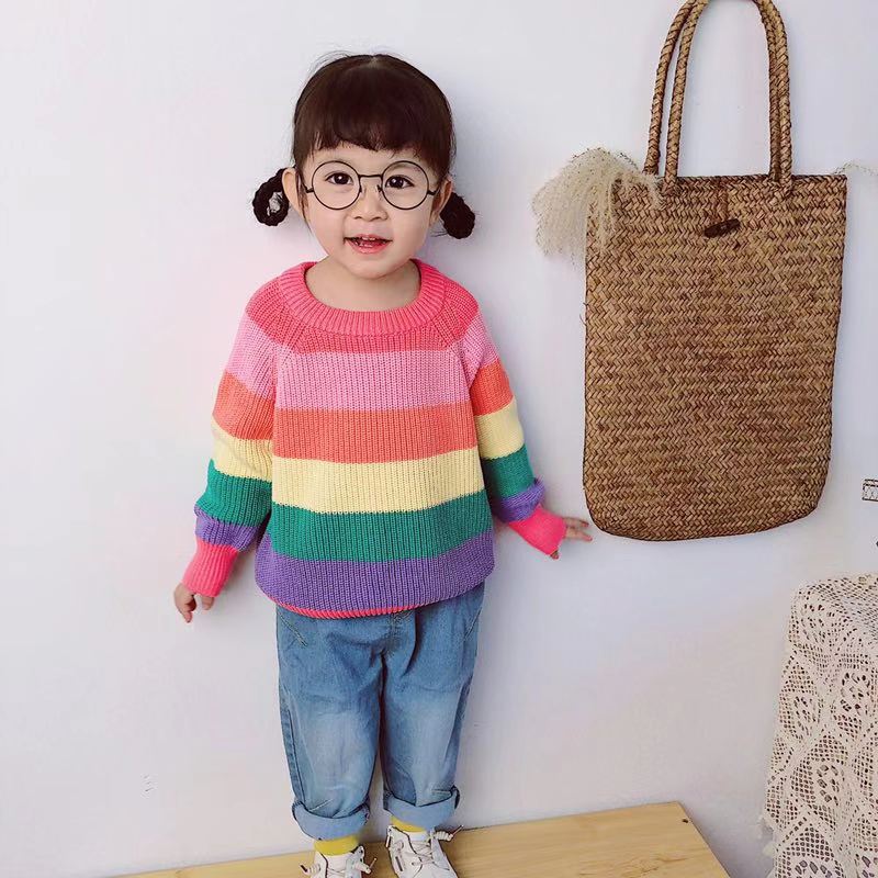 Title 4, Maglione arcobaleno per bambini in maglia, morb...