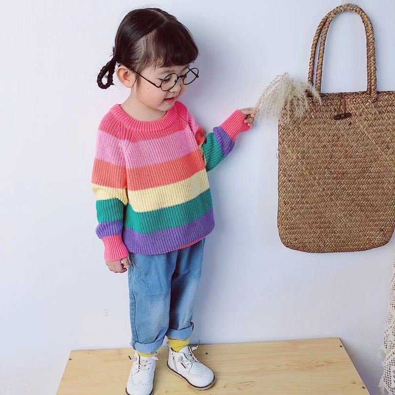 Title 5, Maglione arcobaleno per bambini in maglia, morb...