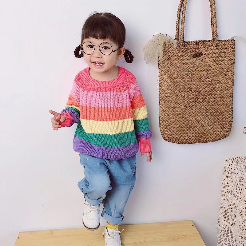 Title 6, Maglione arcobaleno per bambini in maglia, morb...